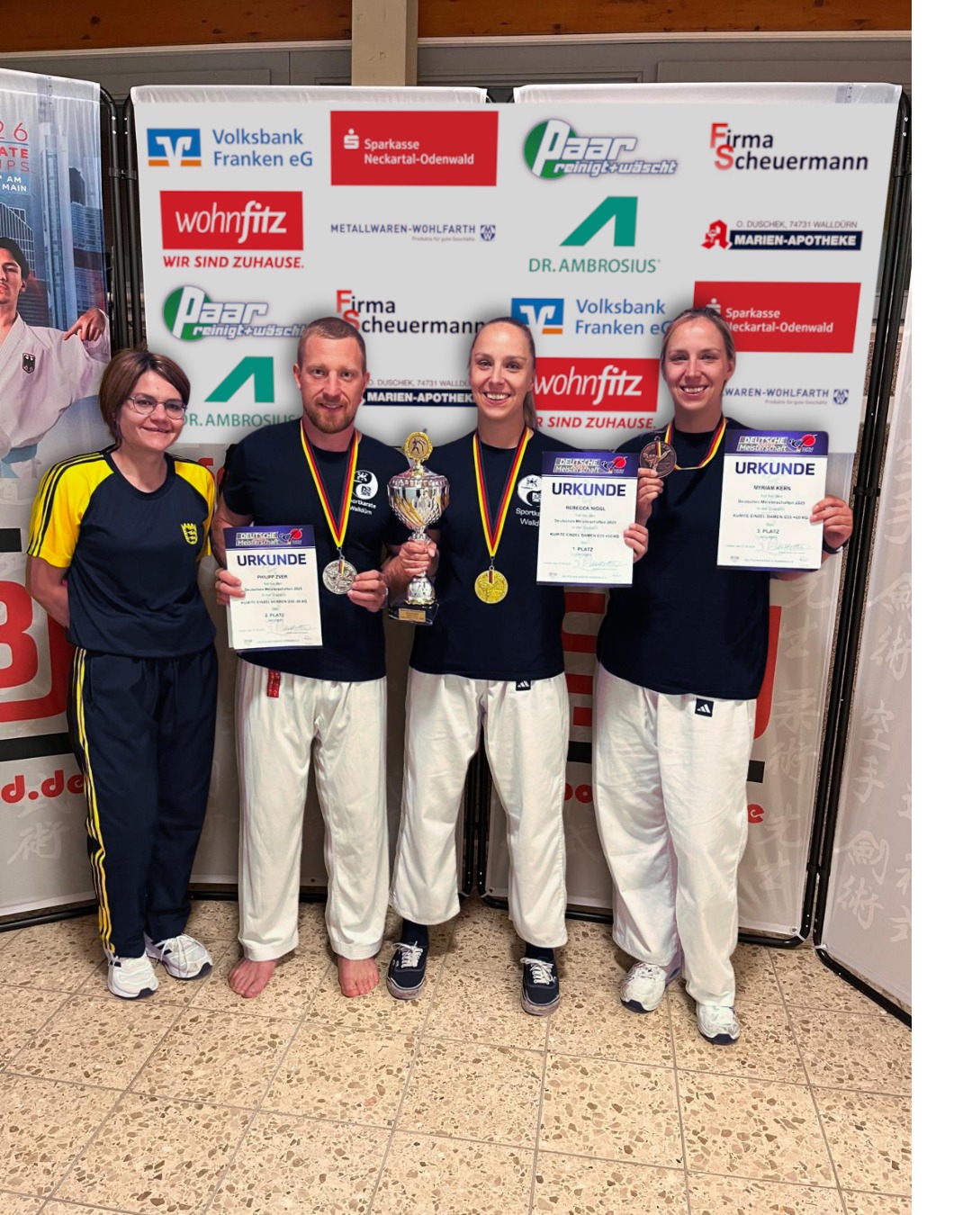 erfolgreiche Sportler von Sportkarate Walldürn bei den Deutschen Meisterschaften der Masterklasse in Verden